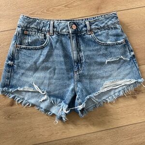 Garage Blue Distressed Jean Shorts
